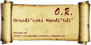Orszáczki Renátó névjegykártya